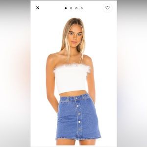 Superdown Olivia strapless fur trimmed top - worn once
